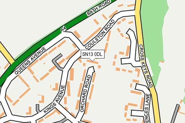 SN13 0DL map - OS OpenMap – Local (Ordnance Survey)