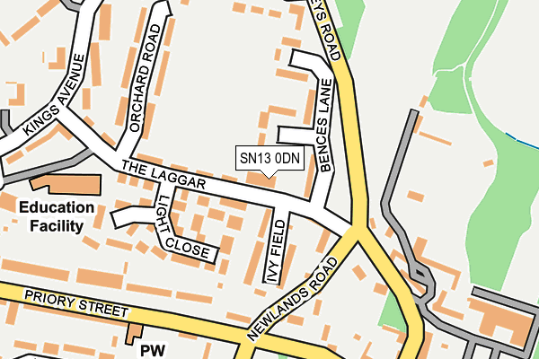 SN13 0DN map - OS OpenMap – Local (Ordnance Survey)
