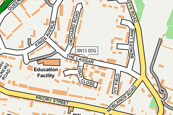 SN13 0DQ map - OS OpenMap – Local (Ordnance Survey)
