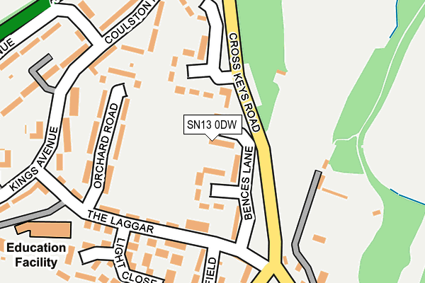 SN13 0DW map - OS OpenMap – Local (Ordnance Survey)