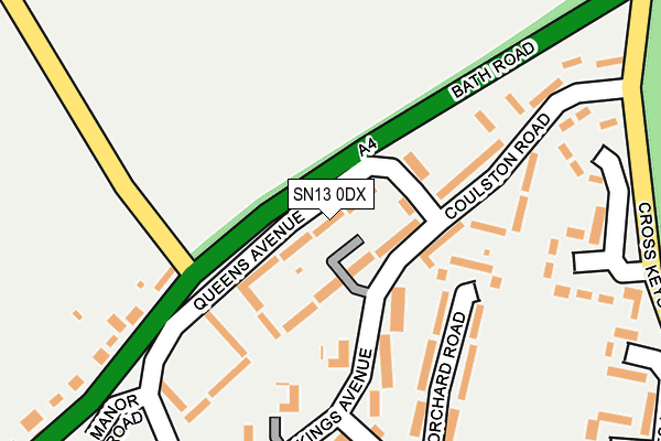 SN13 0DX map - OS OpenMap – Local (Ordnance Survey)