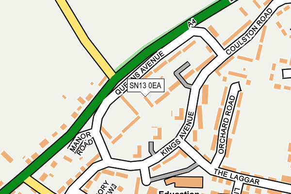 SN13 0EA map - OS OpenMap – Local (Ordnance Survey)