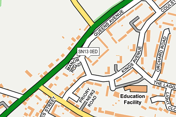 SN13 0ED map - OS OpenMap – Local (Ordnance Survey)