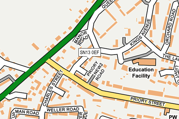 SN13 0EF map - OS OpenMap – Local (Ordnance Survey)