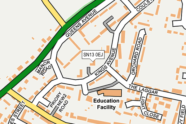 SN13 0EJ map - OS OpenMap – Local (Ordnance Survey)