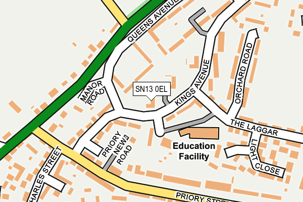 SN13 0EL map - OS OpenMap – Local (Ordnance Survey)