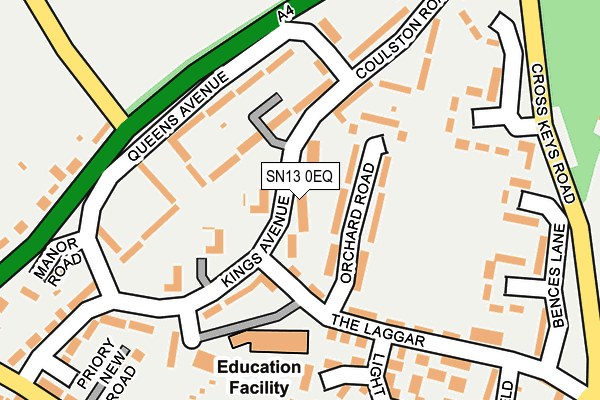 SN13 0EQ map - OS OpenMap – Local (Ordnance Survey)