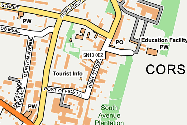 Map of 45 HIGH STREET CORSHAM LIMITED at local scale