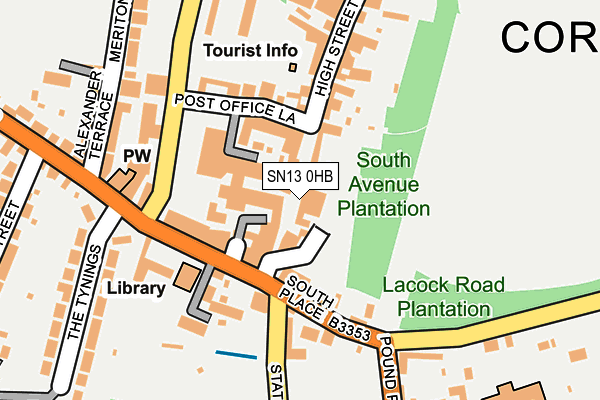 SN13 0HB map - OS OpenMap – Local (Ordnance Survey)