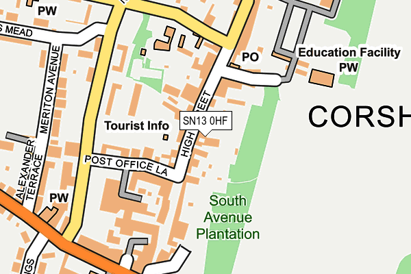 SN13 0HF map - OS OpenMap – Local (Ordnance Survey)