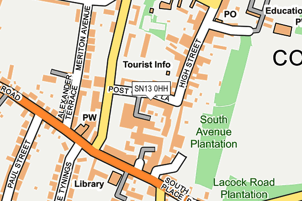 SN13 0HH map - OS OpenMap – Local (Ordnance Survey)