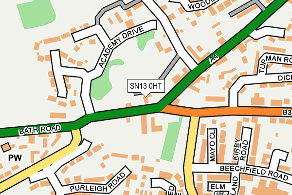 SN13 0HT map - OS OpenMap – Local (Ordnance Survey)