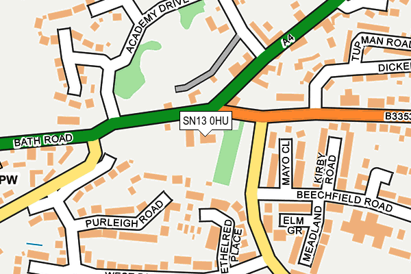 SN13 0HU map - OS OpenMap – Local (Ordnance Survey)