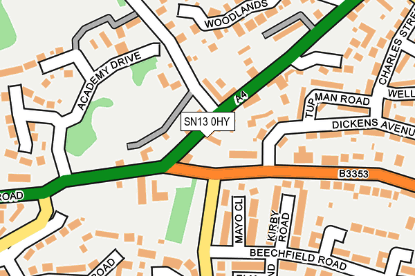 SN13 0HY map - OS OpenMap – Local (Ordnance Survey)