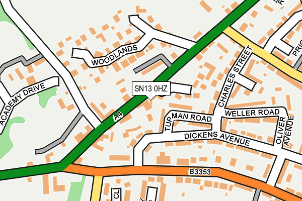 SN13 0HZ map - OS OpenMap – Local (Ordnance Survey)