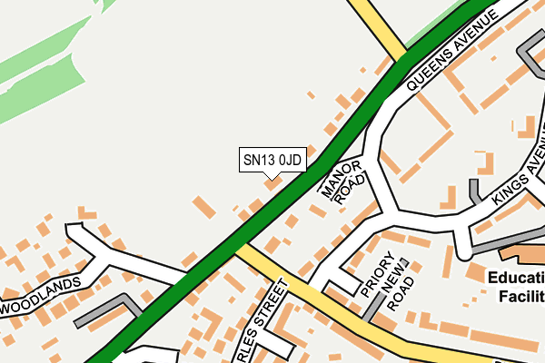 SN13 0JD map - OS OpenMap – Local (Ordnance Survey)