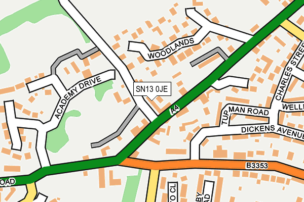 SN13 0JE map - OS OpenMap – Local (Ordnance Survey)