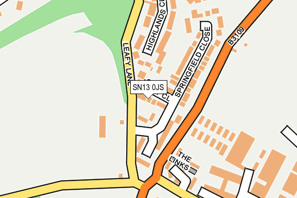 SN13 0JS map - OS OpenMap – Local (Ordnance Survey)