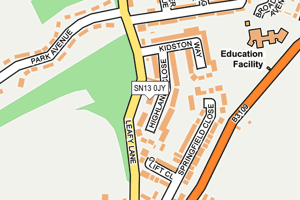 SN13 0JY map - OS OpenMap – Local (Ordnance Survey)