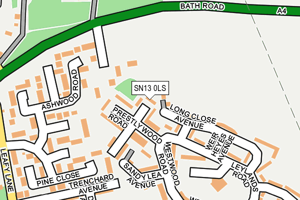 SN13 0LS map - OS OpenMap – Local (Ordnance Survey)