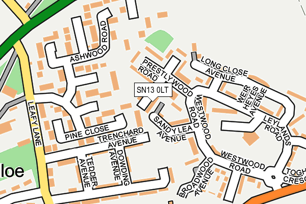 SN13 0LT map - OS OpenMap – Local (Ordnance Survey)