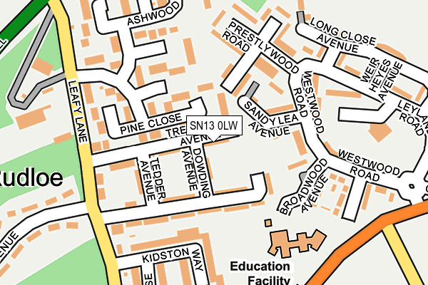 SN13 0LW map - OS OpenMap – Local (Ordnance Survey)