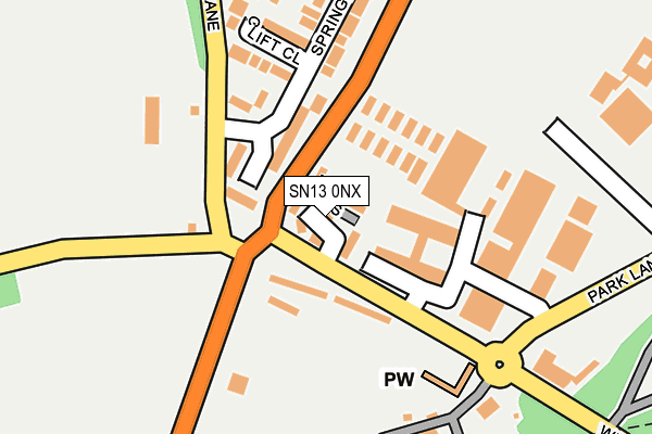 SN13 0NX map - OS OpenMap – Local (Ordnance Survey)