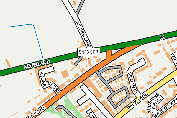SN13 0PR map - OS OpenMap – Local (Ordnance Survey)