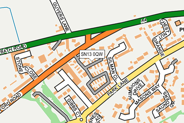 SN13 0QW map - OS OpenMap – Local (Ordnance Survey)