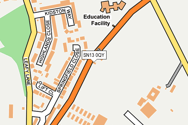 SN13 0QY map - OS OpenMap – Local (Ordnance Survey)