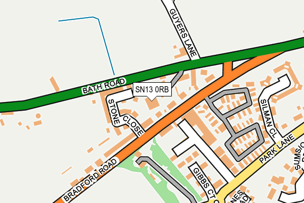 SN13 0RB map - OS OpenMap – Local (Ordnance Survey)