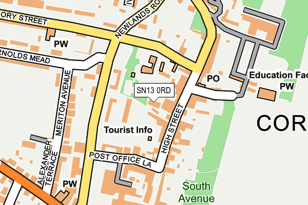 SN13 0RD map - OS OpenMap – Local (Ordnance Survey)