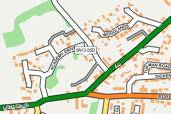 SN13 0SD map - OS OpenMap – Local (Ordnance Survey)