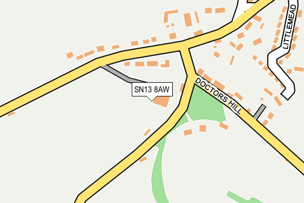 SN13 8AW map - OS OpenMap – Local (Ordnance Survey)