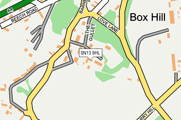 SN13 8HL map - OS OpenMap – Local (Ordnance Survey)
