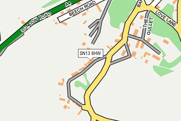 SN13 8HW map - OS OpenMap – Local (Ordnance Survey)