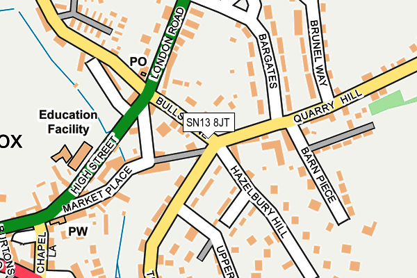 SN13 8JT map - OS OpenMap – Local (Ordnance Survey)