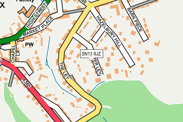 SN13 8JZ map - OS OpenMap – Local (Ordnance Survey)