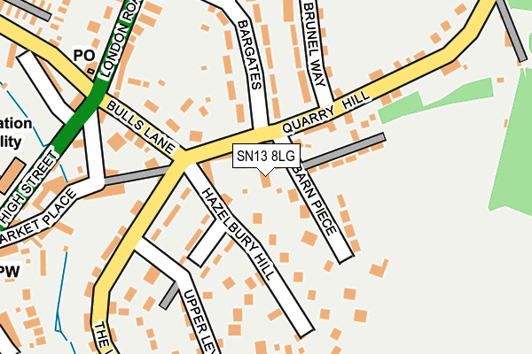 SN13 8LG map - OS OpenMap – Local (Ordnance Survey)
