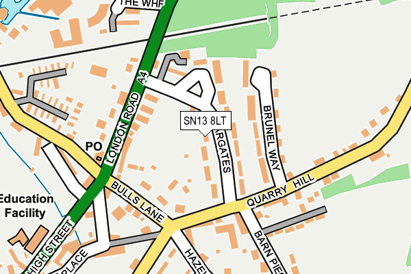SN13 8LT map - OS OpenMap – Local (Ordnance Survey)