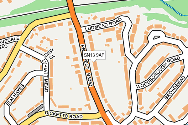 SN13 9AF map - OS OpenMap – Local (Ordnance Survey)