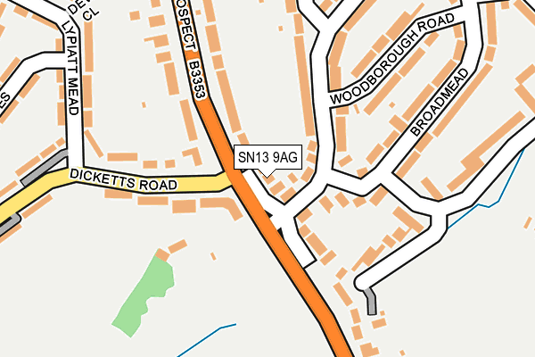 SN13 9AG map - OS OpenMap – Local (Ordnance Survey)
