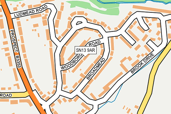 SN13 9AR map - OS OpenMap – Local (Ordnance Survey)