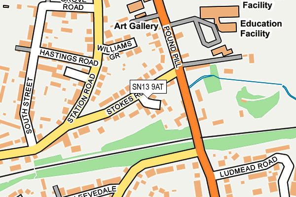 SN13 9AT map - OS OpenMap – Local (Ordnance Survey)