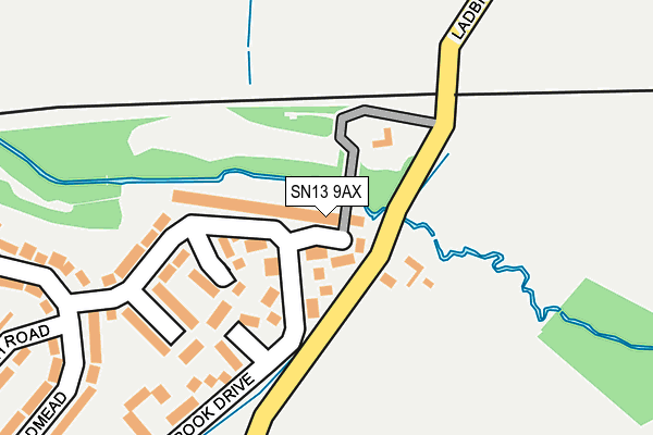 SN13 9AX map - OS OpenMap – Local (Ordnance Survey)
