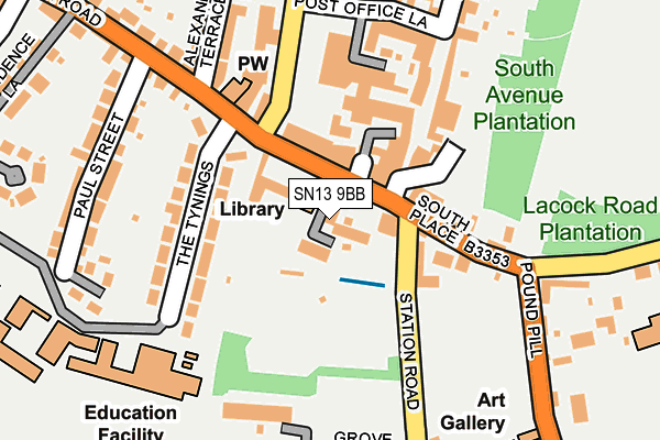 SN13 9BB map - OS OpenMap – Local (Ordnance Survey)