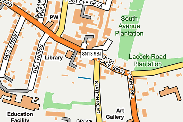 SN13 9BJ map - OS OpenMap – Local (Ordnance Survey)