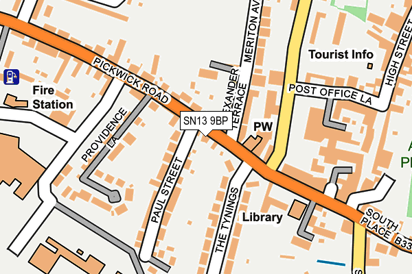 SN13 9BP map - OS OpenMap – Local (Ordnance Survey)