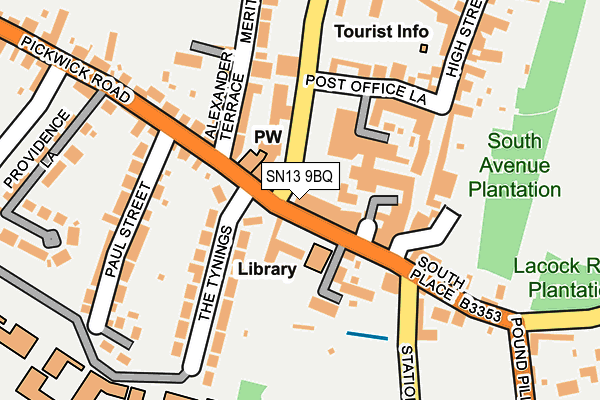 Map of CORSHAM HARDWARE LTD at local scale