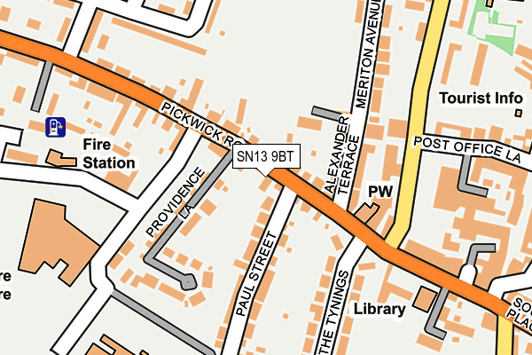 SN13 9BT map - OS OpenMap – Local (Ordnance Survey)